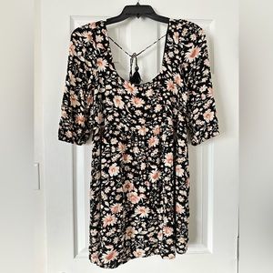 American eagle black floral dress size small